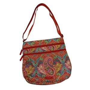 Vera Bradley Paisley In Paradise Pattern Triple Zip Hipster